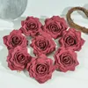 Fleurs décoratives 5pcs 10 cm Silk Rose Tête de fleur artificielle pour la mariée maison Broche bricolage en couronne de bricolage Box Cake Decor