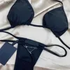 Damskie stroje kąpielowe różowy czarny trójkąt bikini set dziewczęta seksowne bikini designerka stroju kąpielowego dama ubranie lujo backless w kostium kąpielowym kostium kąpielowy na lato C240412