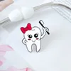 Dcarzz Creative Medical Dental Yeb Girl Emamel Brooch Pin