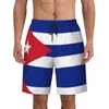 Short shorts cuba sinalizador de bandeira de verão impressão legal y2k retro calças curtas machos esportes surf de secagem rápida tronco de nadar