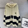 Women's Sweaters Ce2023 Hooded Sweater for Daily Commuter Wear, Soft Lazy Autumn/winter Sweater with Black White Stripe Style