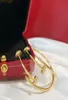 Nagelörhängen med diamantörhängen mässing Guldpläterad lyxmärke Högsta räknekvalitet Ny europeisk storlek med Box Gift FO2692796