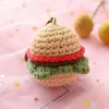 Hamburger mignon Crochet Kechains Kelechains à la main Frises tricotées Keychains Pendentif Créative Donut Tricot Tricot Car clés Cortes de voiture en gros