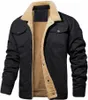 Herrenjacken Männer Mode dick war warme Parka Winterjacke windresistente lässige Outwear Mantel Mantel männlicher Fleece 4 Taschen Revers Collar Trucker