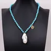 Colliers pendentifs GG 42x21 Rare Baroque Pearl Blue Blue Turqoise Collier - Cadeau Jawelry