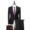 Męskie garnitury Blazers Mens Suit 2 -częściowy zestaw Blazers Pants Classic Business Gentleman Formal Groom Wedding Sukni