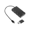 2024 1 مجموعة Micro USB OTG 4 Port Hub Power Cable Adapter Adapter Cable لأجهزة الكمبيوتر اللوحي الذكية عالية السرعة USB Hub لأجهزة Android