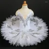 Stage Wear 2024 Professioneel balletkostuum Solo Dance Tutu Jurk Royal Blue Velvet Bodice met pannenkoekenraden Swanrok