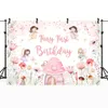 MocSicka Fairy Första födelsedagsbakgrund Girl 1st Birthday Party Decor Tushroom House Color Flowers Photography Backdrops Banner