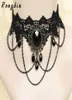 Collana del girocollo in pizzo nero gotico vintage per donne con Chocker Collar Bijoux Femme Collier Collares2674254