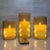 3PCSSet Flameless LED -ljus med RemotetiMerCopper String LED EmbeddedWedding Event Atmosphere Lamphome Decoright Light 240412