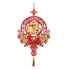 Figurine decorative Spring Festival Anno 2024 Dragon Red sospeso Chinese Knot Wealth Ornaments