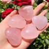 Dekorative Figuren exemimennatural rosa Rosenquarzs Kristall Herz Chakra Heilung Reiki 30mm Natursteinperlen für Schmuck Making DIY