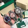 GD 공장 New Unisex Watch 36mm Purple Roman Dial 126200 126234 스테인리스 스틸 희생 나무 팔찌 2813 자동 운동 여성 다이아몬드 시계 캘린더 디스플레이