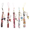 1pcs Japanese Smart Phone Strap Lanyards Daisy Flower Cat Bell Mobile Phone Strap Hang Rope Phone Charm Decor