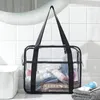 Sac cosmétique portable PVC grande capacité portable transparent transparent Sac de lavage cosmétique Sac de rangement multifonctionnel