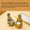 Candle Holders Buddha Tealight Holder Statue Resin Meditating Figurine Meditation Praying Decor For