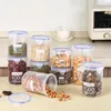 Storage Bottles 460-1500ml Food Container Transparent Kitchen Sealed Tank Large Moisture-Proof Dried Fruit Tea Noodle Organizers