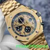 Famous AP Wrist Watch Watch Royal Oak Offshore Series 26470or Gold Shell Gold Gold Band Chronograph Mens relógio 18K Rose Gold Material 42mm