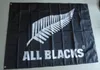 All Blacks Flag 3x5ft 150x90cm druk 100d poliestrowy wewnętrzny dekoracja dekoracji z mosiężnymi przelotkami 8701513