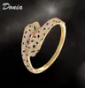 Donia jewelry luxury bangle European and American fashion exaggerated classic leopard print microinlaid zircon designer ring set9262198