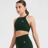 Lu Sports Bra Lemon Enkla sömlös High Neck Bralette Kvinnor Sömlös sport Bras Racer Back Crop Tops Gym Tanks Fiess höjde träning V