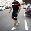 Summer Mens Loisir Sports Jogging T-shirt Shorts Personnalité Fashion Fashion Simple Mens Overs Dimedi Sheet Two-Piece Set 240407