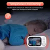 Baby Monitors Hollarm 3.5-inch video baby monitor with camera night vision temperature monitoring high-definition wireless baby nanny safety cameraC240412