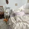Корейский стиль INS Little Flowers Beding Set Flat Sheet Pedepet Cover Twin Fulleving Nordic Bed Lens Lean Boy Girl Beding Sets