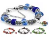 Nieuwe bedelarmbanden voor vrouwen meisjes vintage antieke zilver roze blauw groen rood paarse kristal diamant ontwerpen kralen sieraden Bangles8037373