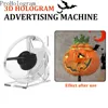 3D Holographic Advertising Lights LED Desktop Model Model Fan Screen avec lecture audio avec couverture transparente ventilateur holographique cool