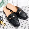 Casual Shoes Summer Mens Leather Slip On Half For Men Fashion Loafers Comfy Flats Breathable Slippers Lazy