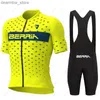 جيرسي لركوب الدراجات يضع Berria Summer Cycling Jersey Men New Treepab Mtb Cycling Cyncling Mountain Bike Wear Deillot Ropa ciclismo Hombre L48