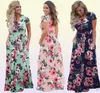 2019 Floral Print Boho Beach Kleid Frauen Langes Maxi Kleid Sommer Frauenkleider Kurzarm Abend Party Frau Kleid Casual Vesti6576428