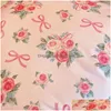 Cushion/Decorative Pillow High Quality Pink Pillowcase Bow Floral Decorative Pillows For Sofa Double-Sided Printed 40X40 Square Er D Dhj06
