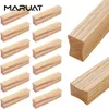 MARUAT Strip Wooden Drawer Pull Square Handmade Cabinets Dresser Handles Wood Kitchen Cupboard Wardrobe Door Pulls for Furniture