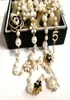 kobiety Koreańskie kamelię długie pengdant perły naszyjnik biżuteria sautoir collier femme4960053