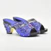 Dress Shoes Latest Purple Color Summer Women Elegant Pumps Ladies Wedding Decorated With Rhinestone Italian For Parties