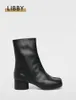 Boots 2022 Women Fashion Tabi Shoes Genuine Leather Ankle Boots Chunky Heels Low Heels Woman Boot Luxury Design Fashion Split Toe 4970296
