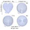 Tree of Life Coasters Harts Epoxy Silicone mögel Gjutning Dekorativ smycken Tray Mold For Home Craft Mating Materies Supplies