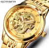 Esqueleto Gold Mechanical Watch Men Automático 3D Dragão esculpido Aço de aço Mecânica Relógio da China Luxo Top Self Wind 2018 Y6892699