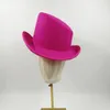 High Top Gentleman Derby Hat Fedora Hat Mens and Womens Gentleman Colorful Bevel Top Hat Felt Magic Hat President Hat 240401