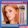 False des cils Groïnneya 10 paires Cat Eye Lash 3D Natural Fluffy Wispy Cross Cils extension de maquillage