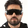 Designer exagérer les lunettes de soleil de personnalité de la technologie noire