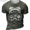 Heren Hoodies Sweatshirts Summer Motorfiets Mens Motorfiets T-shirt 3D Gedrukt Retro Short Sleved Heren T-shirt C24325