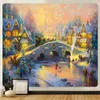 Tapestries Customizable Christmas Snowflake Fairy Tale Cabin Home Art Tapestry Scene Yoga Mat Sofa Blanket Bed Sheets