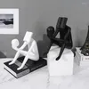 Figurines décoratives Nordic Home Decoration Accessoires Creative Resin Figure Reader Sculpture Salon Bureau Office Bureau Art de bureau