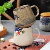 Wine Glasses 380ml Ceramic Water Cup Chinese Retro Drinkware Durable Fashion Creative Small Round Mug Classical Tea Bottle