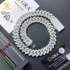 2024 Hip Hop Jewelry Bling 20 mm Sterling Sier 1 Row VVS Moisanite Diamond Iced Out Miami Cuban Link Chain Collier