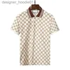 Heren Polos Men Summer Casual T Shirts Designer Mens S Letter Print Fashion Borduurde print Zomer Ademende katoenen hoogwaardige shirt C240412